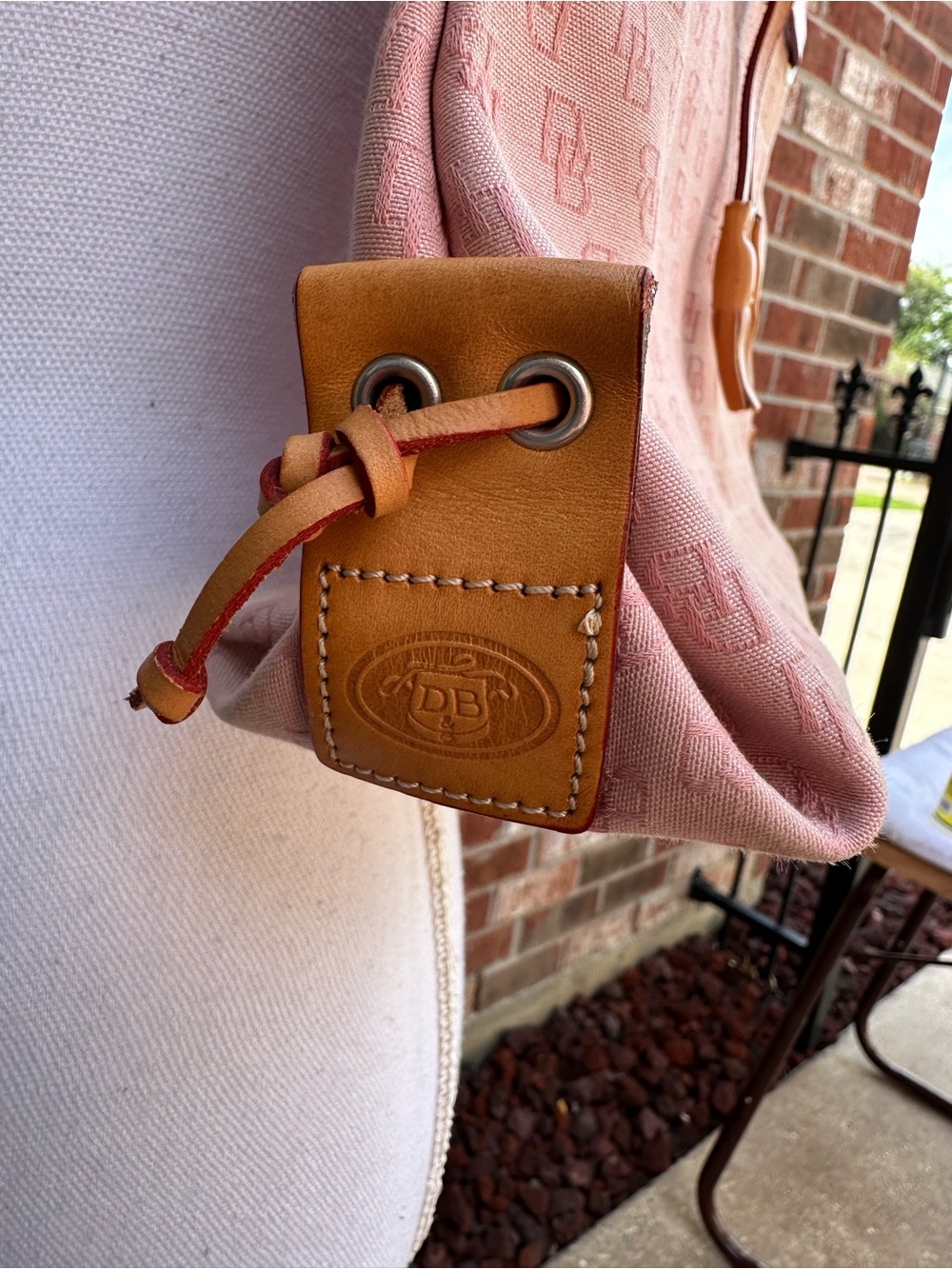 Dooney & Bourke Pink Signature Logo Tassel Tote Bag - Picture 4 of 16